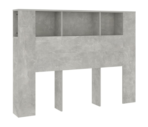 Mueble cabecero gris hormigón 140x18,5x104,5 cm