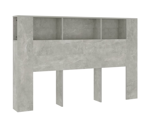 Mueble cabecero gris hormigón 160x18,5x104,5 cm