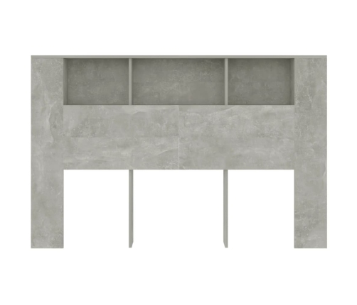 Mueble cabecero gris hormigón 160x18,5x104,5 cm