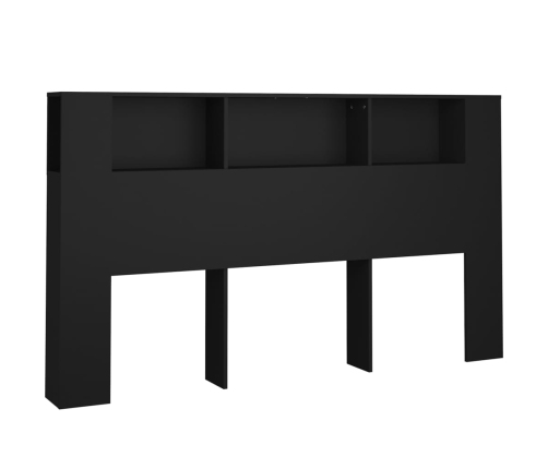 vidaXL Mueble cabecero negro 180x18,5x104,5 cm