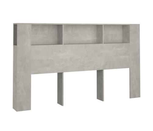 Mueble cabecero gris hormigón 180x18,5x104,5 cm