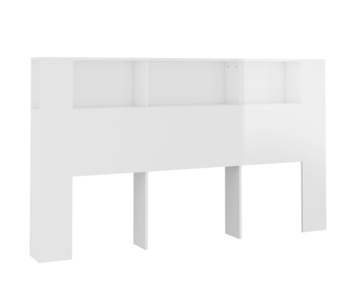 vidaXL Mueble cabecero blanco brillante 180x18,5x104,5 cm