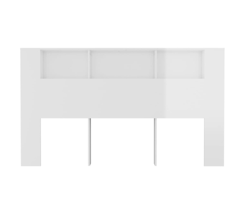 vidaXL Mueble cabecero blanco brillante 180x18,5x104,5 cm