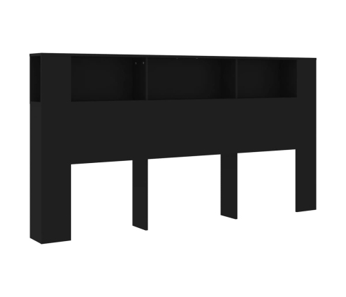 Mueble cabecero negro 200x18,5x104,5 cm