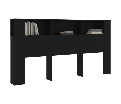 Mueble cabecero negro 200x18,5x104,5 cm