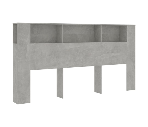 Mueble cabecero gris hormigón 200x18,5x104,5 cm