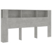 Mueble cabecero gris hormigón 200x18,5x104,5 cm