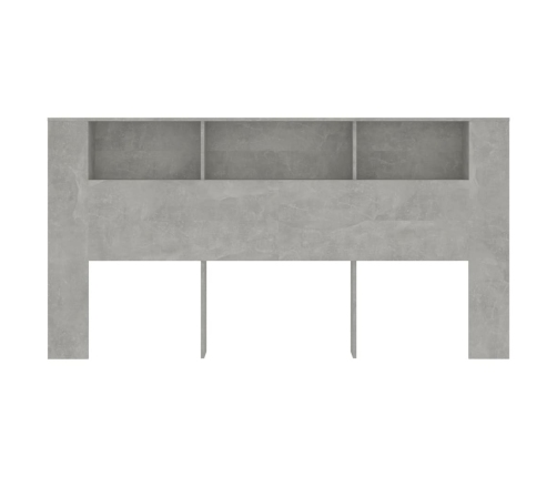 Mueble cabecero gris hormigón 200x18,5x104,5 cm