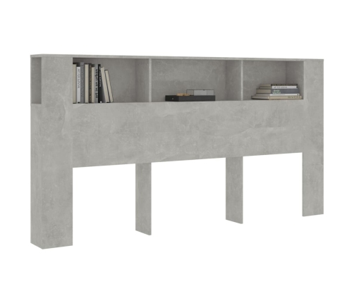 Mueble cabecero gris hormigón 200x18,5x104,5 cm