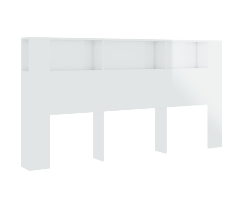 Mueble cabecero blanco brillante 200x18,5x104,5 cm