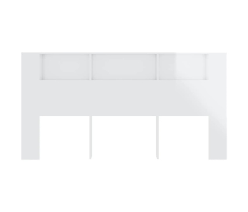 Mueble cabecero blanco brillante 200x18,5x104,5 cm