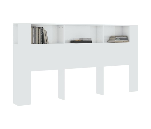 Mueble cabecero blanco brillante 200x18,5x104,5 cm