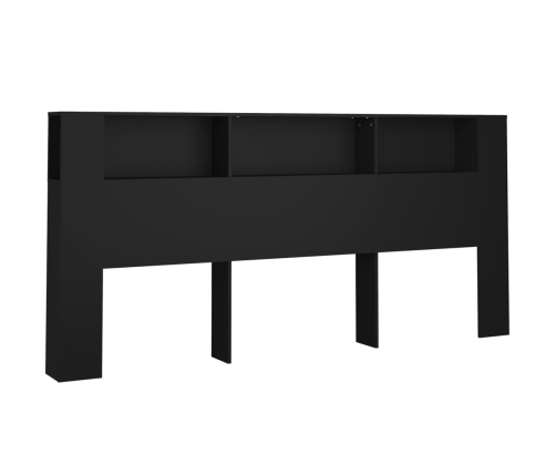 Mueble cabecero negro 220x18,5x104,5 cm