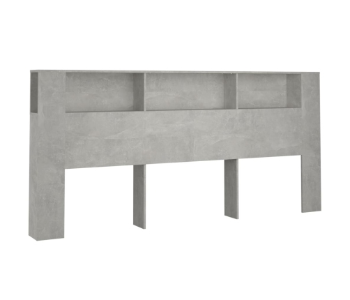 vidaXL Mueble cabecero gris hormigón 220x18,5x104,5 cm