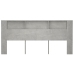 vidaXL Mueble cabecero gris hormigón 220x18,5x104,5 cm