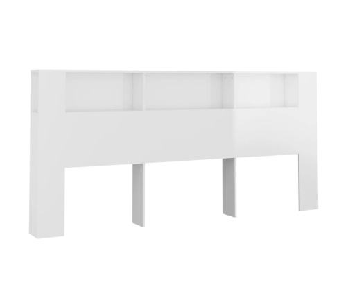 vidaXL Mueble cabecero blanco brillante 220x18,5x104,5 cm