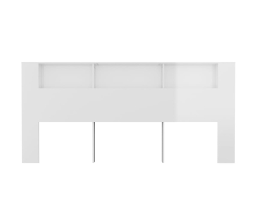 vidaXL Mueble cabecero blanco brillante 220x18,5x104,5 cm