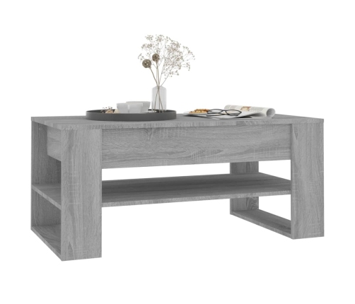 vidaXL Mesa de centro madera de ingeniería gris Sonoma 102x55x45 cm