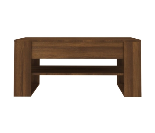 Mesa de centro madera de ingeniería roble marrón 102x55x45 cm