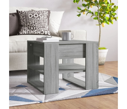 Mesa de centro madera de ingeniería gris Sonoma 55,5x55x45 cm