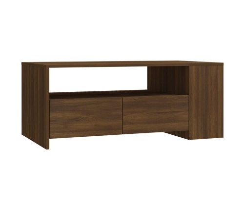 Mesa de centro madera de ingeniería marrón roble 102x55x42 cm