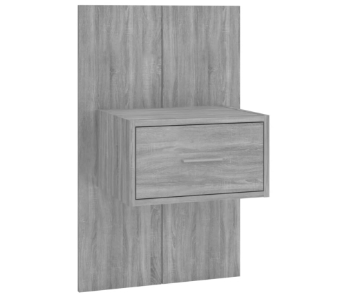 vidaXL Mesita de noche de pared 2 unidades color gris Sonoma