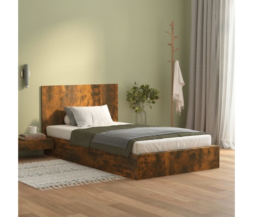 Cabecero cama madera contrachapada roble ahumado 120x1,5x80 cm