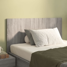 Cabecero de cama madera contrachapada gris Sonoma 120x1,5x80 cm