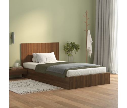 Cabecero de cama madera contrachapada roble marrón 120x1,5x80cm