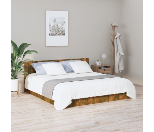 vidaXL Cabecero cama madera contrachapada roble ahumado 200x1,5x80 cm