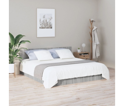 vidaXL Cabecero de cama madera contrachapada gris Sonoma 200x1,5x80 cm