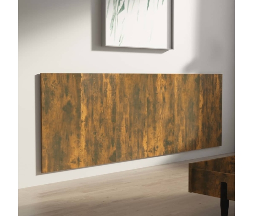 Cabecero pared madera contrachapada roble ahumado 240x1,5x80 cm