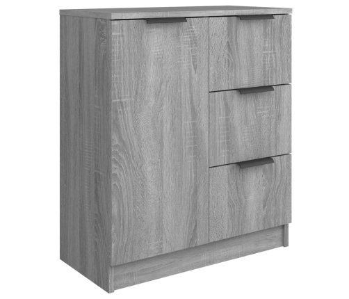 Aparador de madera contrachapada gris Sonoma 60x30x70 cm