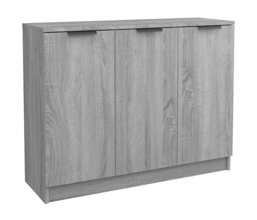 Aparador de madera contrachapada gris Sonoma 90,5x30x70 cm