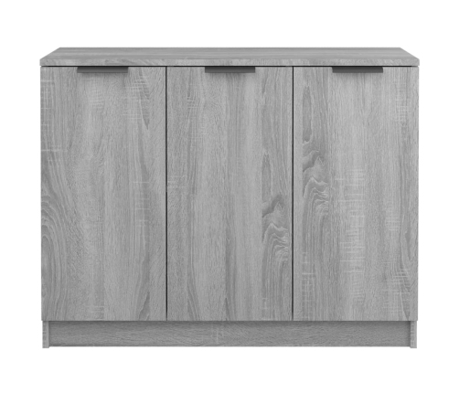 Aparador de madera contrachapada gris Sonoma 90,5x30x70 cm