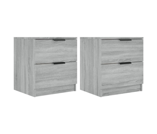 vidaXL Mesitas de noche 2 uds madera contrachapada gris Sonoma