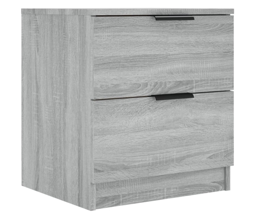 vidaXL Mesitas de noche 2 uds madera contrachapada gris Sonoma