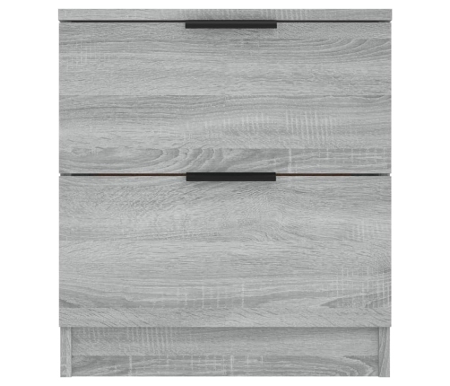 vidaXL Mesitas de noche 2 uds madera contrachapada gris Sonoma