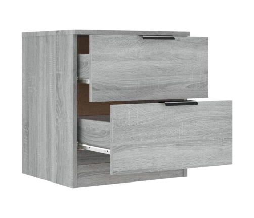 vidaXL Mesitas de noche 2 uds madera contrachapada gris Sonoma