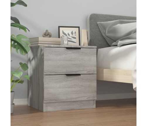 vidaXL Mesitas de noche 2 uds madera contrachapada gris Sonoma