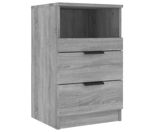 vidaXL Mesita de noche madera contrachapada gris Sonoma