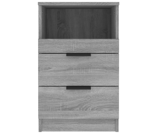 vidaXL Mesita de noche madera contrachapada gris Sonoma