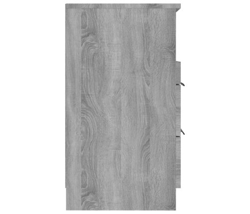 vidaXL Mesita de noche madera contrachapada gris Sonoma