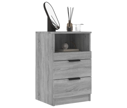 vidaXL Mesita de noche madera contrachapada gris Sonoma