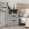 vidaXL Mesita de noche madera contrachapada gris Sonoma