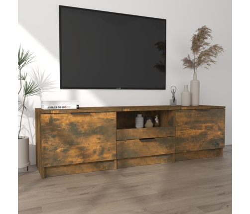 Mueble para TV madera contrachapada roble ahumado 140x35x40cm