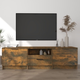 Mueble para TV madera contrachapada roble ahumado 140x35x40cm