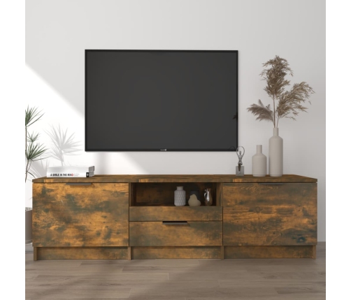 Mueble para TV madera contrachapada roble ahumado 140x35x40cm