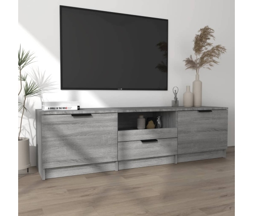 vidaXL Mueble de TV madera contrachapada gris Sonoma 140x35x40 cm