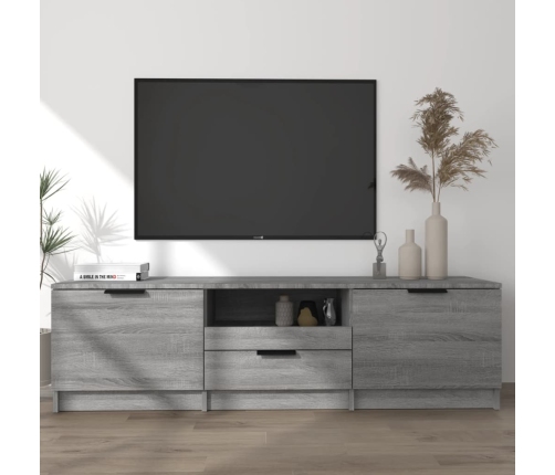 vidaXL Mueble de TV madera contrachapada gris Sonoma 140x35x40 cm